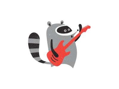 Raccoon ROCKS! animal icon artist bear funny animal funny icon funny logo guitar music raccoon raccoon icon raccoon logo red guitar