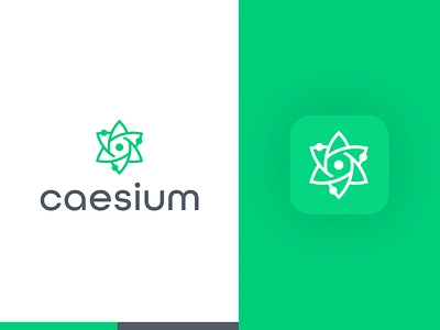 Caesium Brand atom brand branding clever logo colorful creative design green icon identity illustration logo logo design logo designer logo icon logotype lotus smart logo smart logos vector