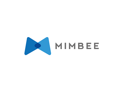 Mimbee all4leo blue bow tie clean grey letter m logo logotype m mimbee