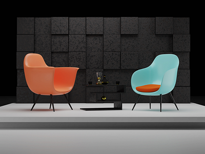 Between two chairs 3d 3dart 3drender blender blender3d cyclesrender design digitalart interior interior design modeling render rendering