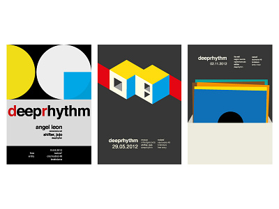 Deeprhythm posters bauhaus club deep flyer geometry minimalism poster rhythm swiss vinyl