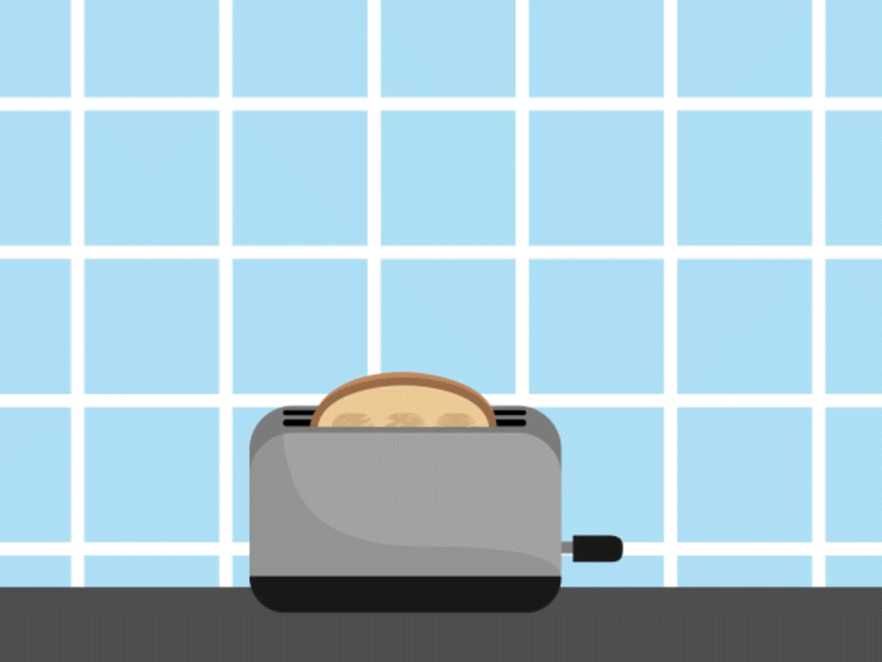 Jumpy Toasty animation flying toast food funny loop motion motion design