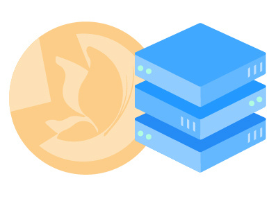 Helidon: Reactive Web Server blue flat illustration server vector