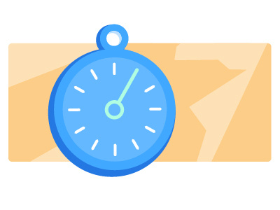 Helidon: Simple and Fast clock flat illustration two color vector