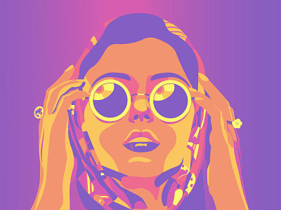 Colorful retro woman