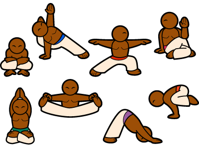 MiniYogi asanas cute icon mini postures vector yoga