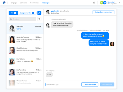Messenger Application chat conversation conversational facebook messages messenger support ui web