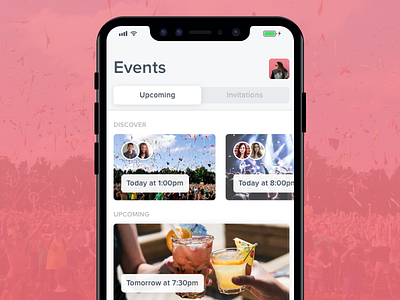 Events App - iPhone X Mockup