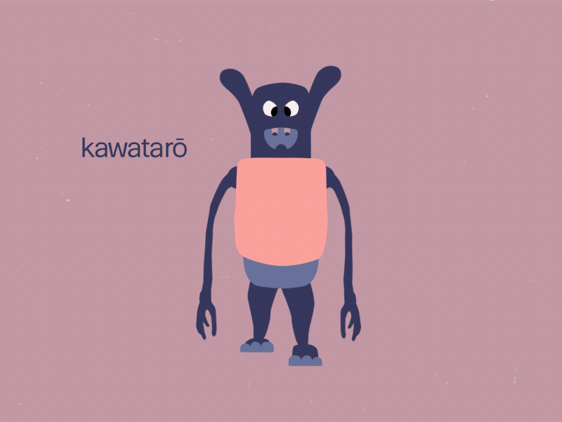 Okomito Animated character character animation font japan kawatarō kokeshi monster okomito toy typeface typography walk cycle