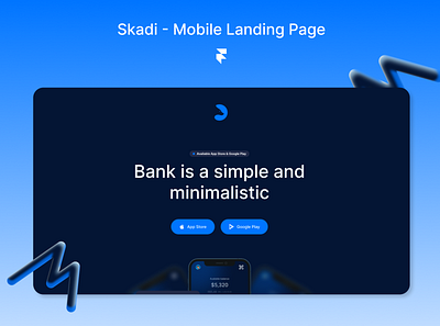 Skadi - Mobile Landing Page animation app framer landing page website