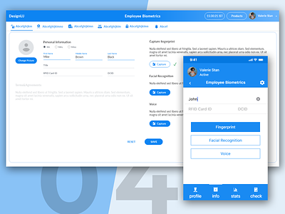 Employee Biometrics - Web & mobile