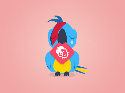 RIP Mr Stardust app bird character david bowie diwam flat mascot parrot stardust wings