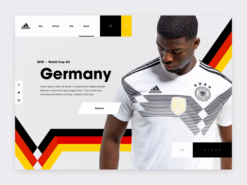 Adidas Landing Page adidas animation football interaction landing motion slider soccergermanycolumbiaworldcup