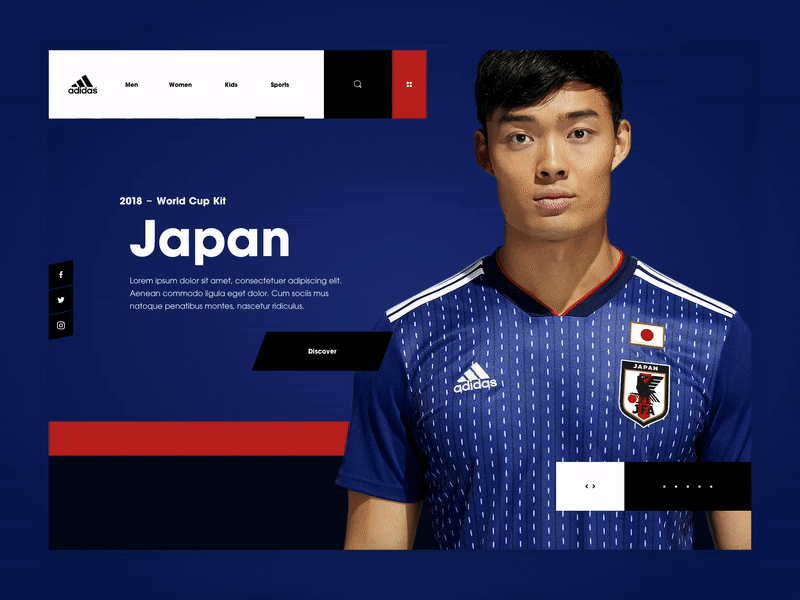 Adidas Landing Page adidas animation football interaction japan landing mexico motion slider soccer worldcup