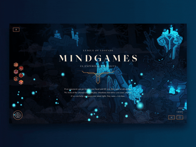 Mindgame - Introduction animation champions fresco illustration motion video game interface