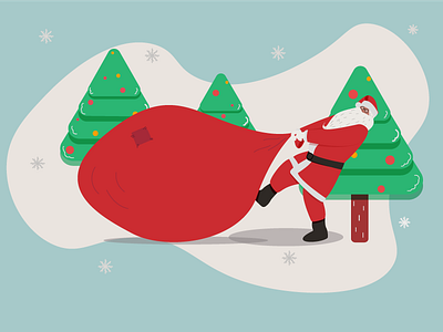 Santa Claus design digitalart flat design graphic art graphic design illustration illustrator newyear red santa claus snow