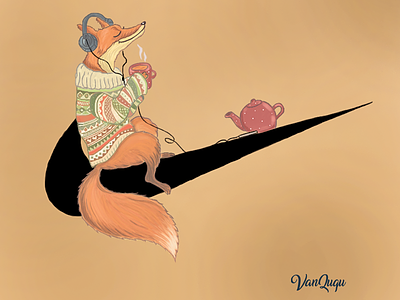 Fox Nike animation azerbaijan caracter design digitalart fox graphic design illustration illustrator nike painting relax wacom
