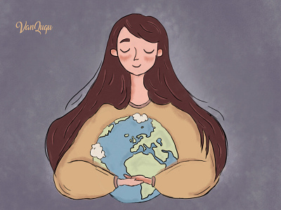 Mothers day animation azerbaijan caracter coloful design digitalart digitalpainting earth graphic design illustration illustrator love mothersday peace wacom