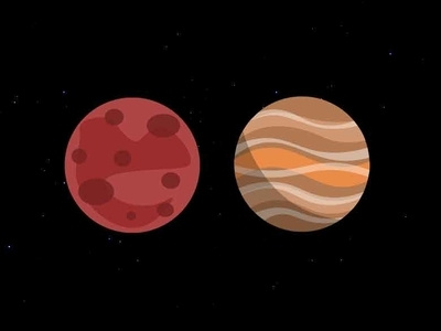 Jupiter and Mars astronaut illustration jupiter jupiter illustration kid app mars mars illustration