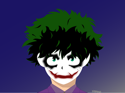 Midoriya Joker anime batman boku no hero dc dc comics deku draw drawing illustration joker