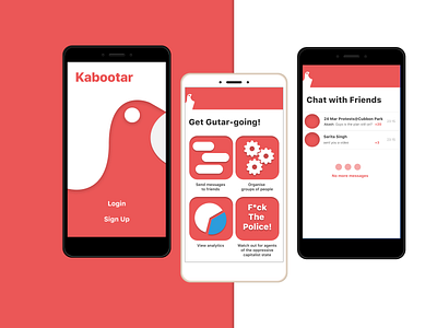 Kabootar Concept for Encrypted Messaging App branding design logo ui ux