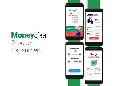 Moneydost - a product experiment for learning app design experiment fintech next billion product design ui ux