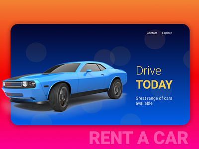 Sports Car rental site design graphic design ui ux visual design