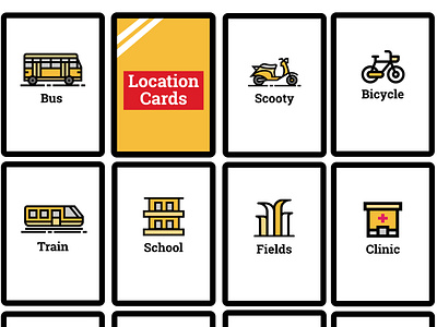 Co-Solve Location Card board game design flashcard graphic design participatory design