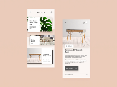 Maestro Furniture App Concept
