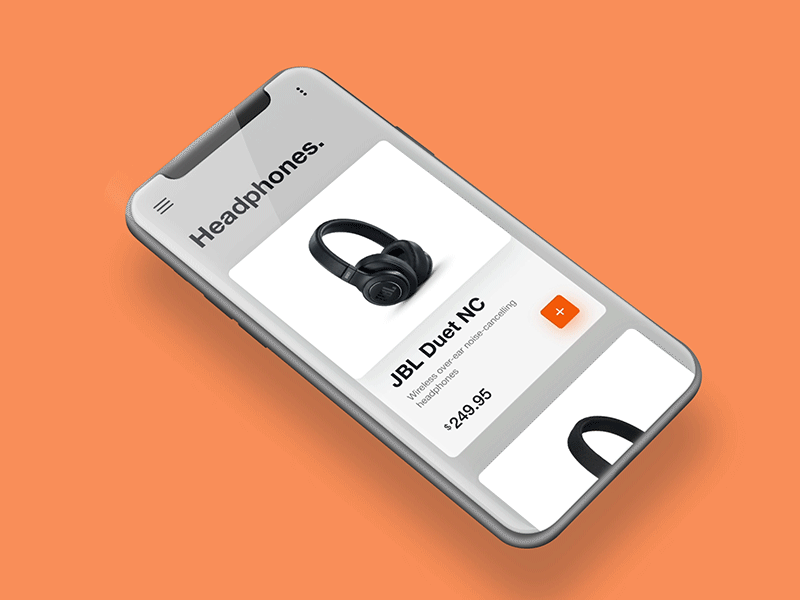 Headphone App design heaphones minimalist mobile ui