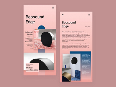 Beosound Edge design minimalist mobile ui