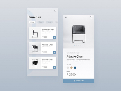 Furniture App Concept design ecommerce furniture minimalist mobile ui