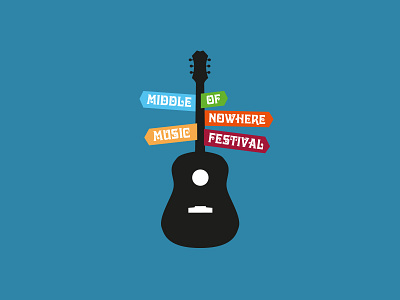 Middle of Nowhere Music Festival branding festival guitar identity logo music sign