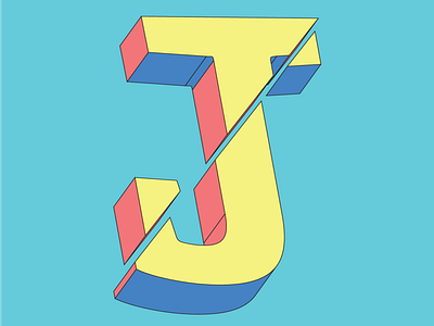 3D letter J 3d adobe adobeillustator design illustrator letter j lettering logo logo 3d logodesigner