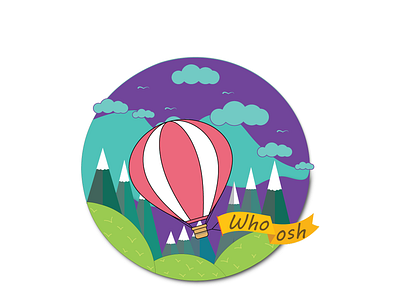 Daily logo challenge 2 adobeillustator dailylogochallange hot air ballon illustration illustrator logo whoosh