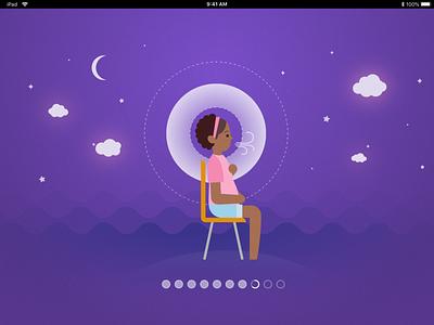 Deep Breathing Animated Tutorial app illustration ux