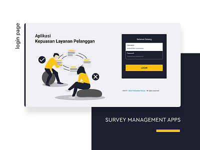 Login Page - - Survey Management System 2019 adobe illustrator black design html html css illustration layout login mockup sparkling surabaya surabaya ui web webdesign yellow