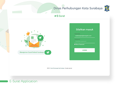 Dishub E-Surat - Login Page 2019 design html html css layout sparkling surabaya surabaya ui uidesign web