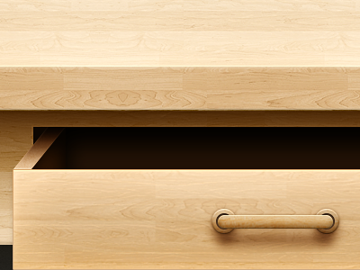 Open drawer design desk drawer drawers handle illustration light open realistic shadow skeuomorphic texture wood