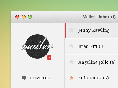Mailer Desktop app application clean client css3 design desktop email html5 ui user interface ux