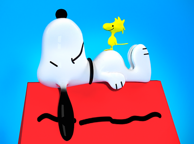 Snoopy & Woodstock 3d 3d model cinema 4d cinema4d design illustration render