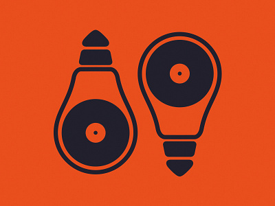 Headphones (-ish) headphones icon illustration illustrator light bulb logo symbol vector