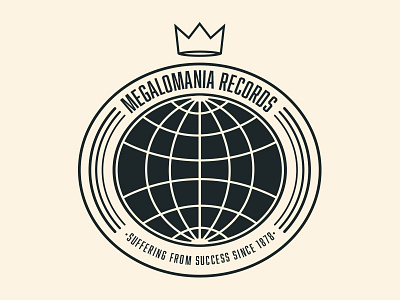 Megalomania Records branding earth globe logo logotype megalomania retro