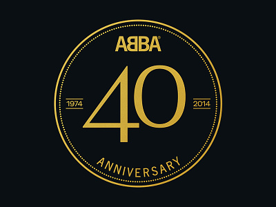 Abba 40th Anniversary Logo 40th anniversary abba anniversary branding emblem gold logo music