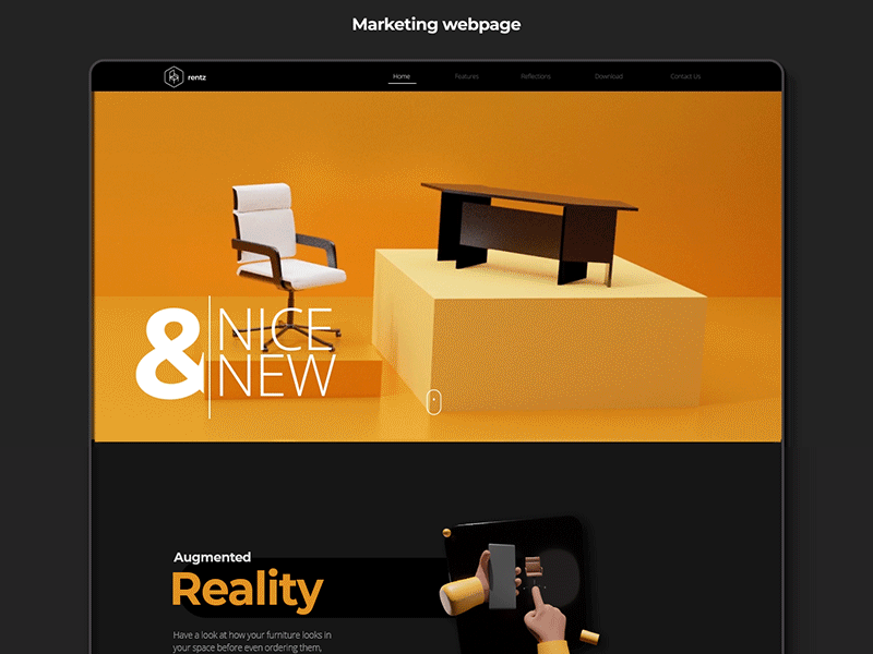 Furniture rental webpage 3d 3d animation 3d illustration interaction interaction animation interaction design interactive ui ui design ui designer uidesign web web design website website concept website design