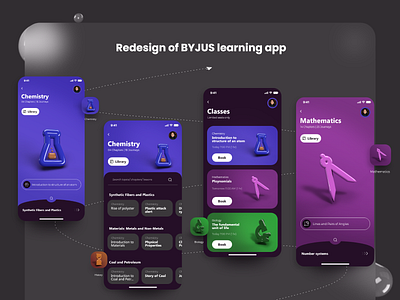 BYJUS redesign 3d 3d modeling design ui ui ux ui design