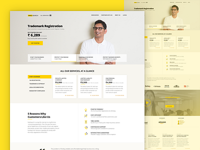 lightweight UI - vakilsearch flatdesign ui yellow