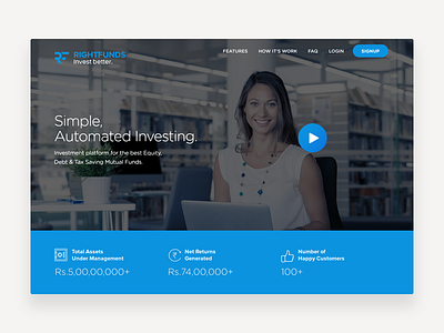 Rightfunds - Landing page branding contemporary flatdesign kabilansa landingpage rightfunds ui website
