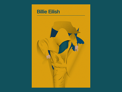 Billie Eilish Poster artist design illustration music pop culture poster poster art poster design two colors vector