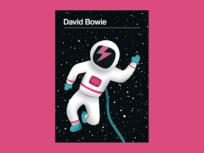 David Bowie Poster astronaut bowie cosmonaut cosmos david bowie design gig poster gig posters illustration major tom music poster poster art space vector